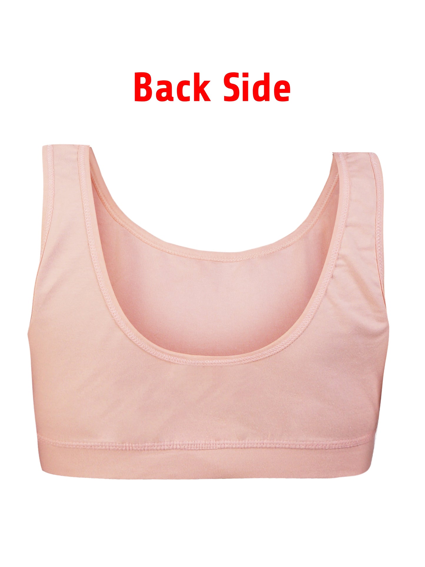 Girl's Premium Combed Cotton Blend Non-Padded Non-Wired Low Back Coverage Sports Bra