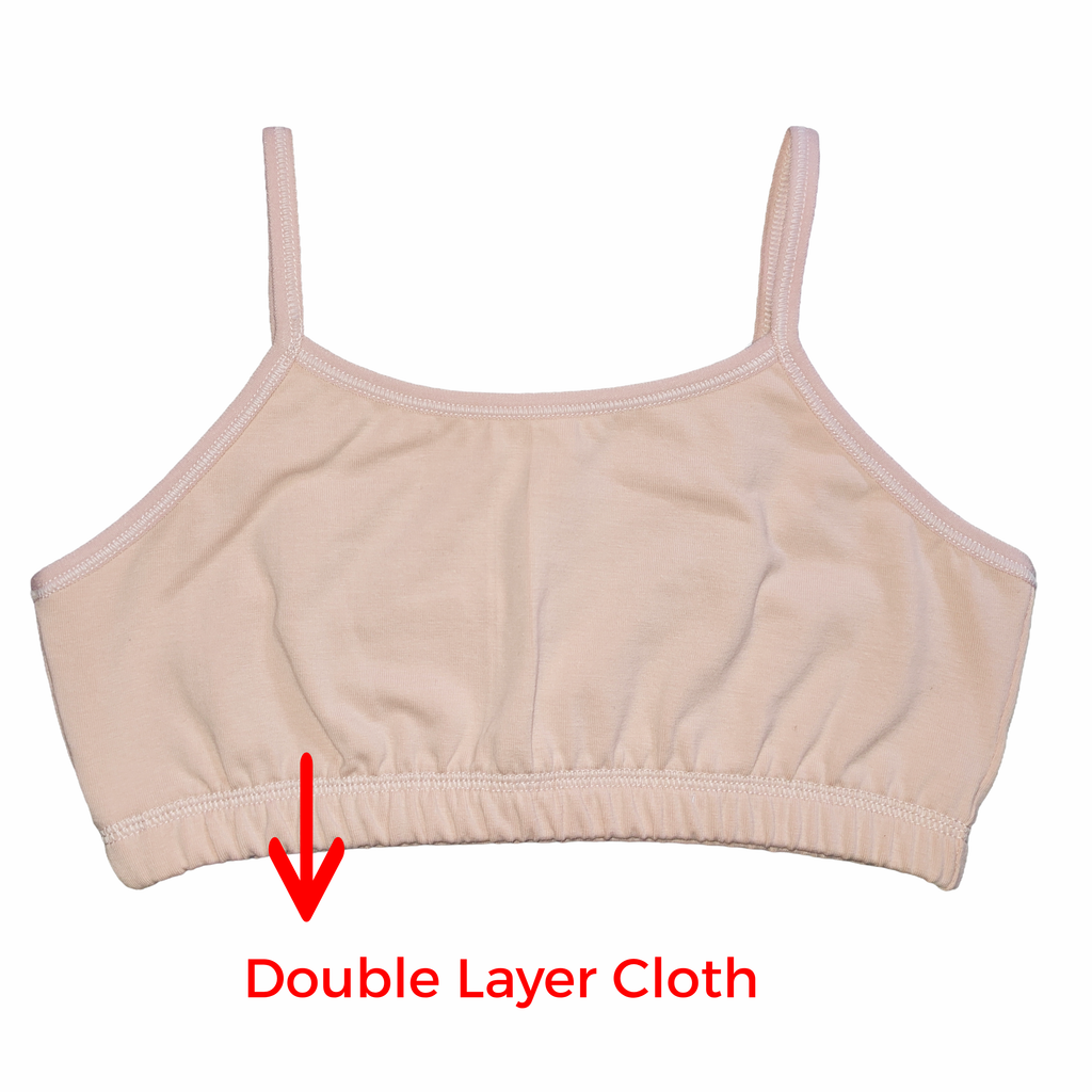 Non-Padded Full Coverge Beginners, Teenager, Uniform Bra for Girls | Stretchy Cotton Blend Fabric | Adjustable Strap