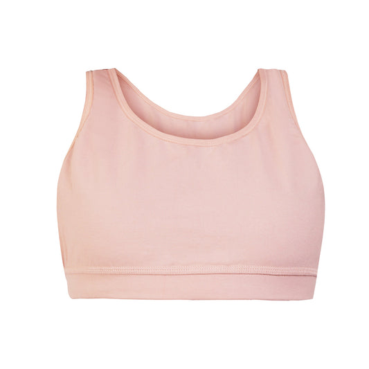 Girl's Premium Combed Cotton Blend Non-Padded Non-Wired Full Coverage Sports Bra
