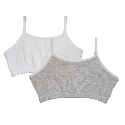 Non-Padded Full Coverge Beginners, Teenager, Uniform Bra for Girls | Stretchy Cotton Blend Fabric | Adjustable Strap | Pack of 2