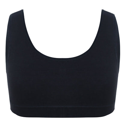 Girl's Premium Combed Cotton Blend Non-Padded Non-Wired Low Back Coverage Sports Bra