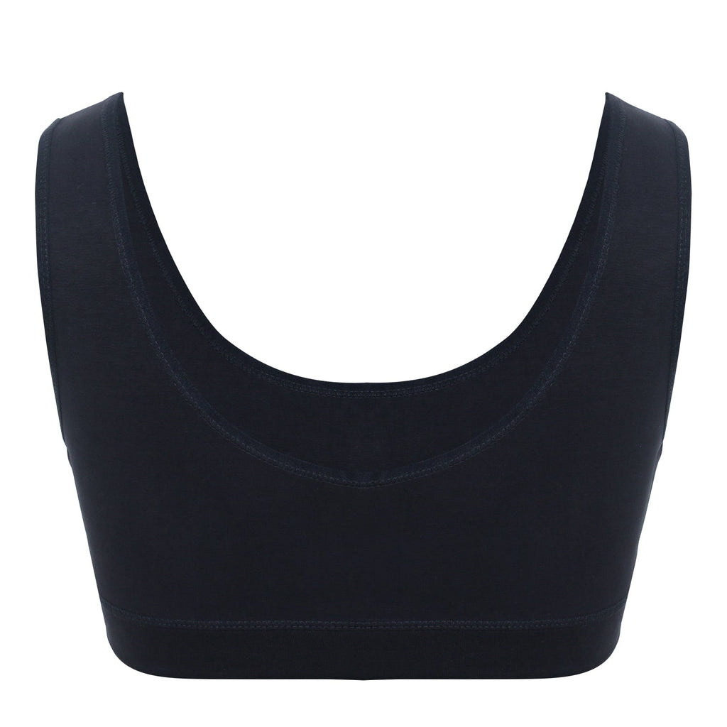 Girl's Premium Combed Cotton Blend Non-Padded Non-Wired Low Back Coverage Sports Bra