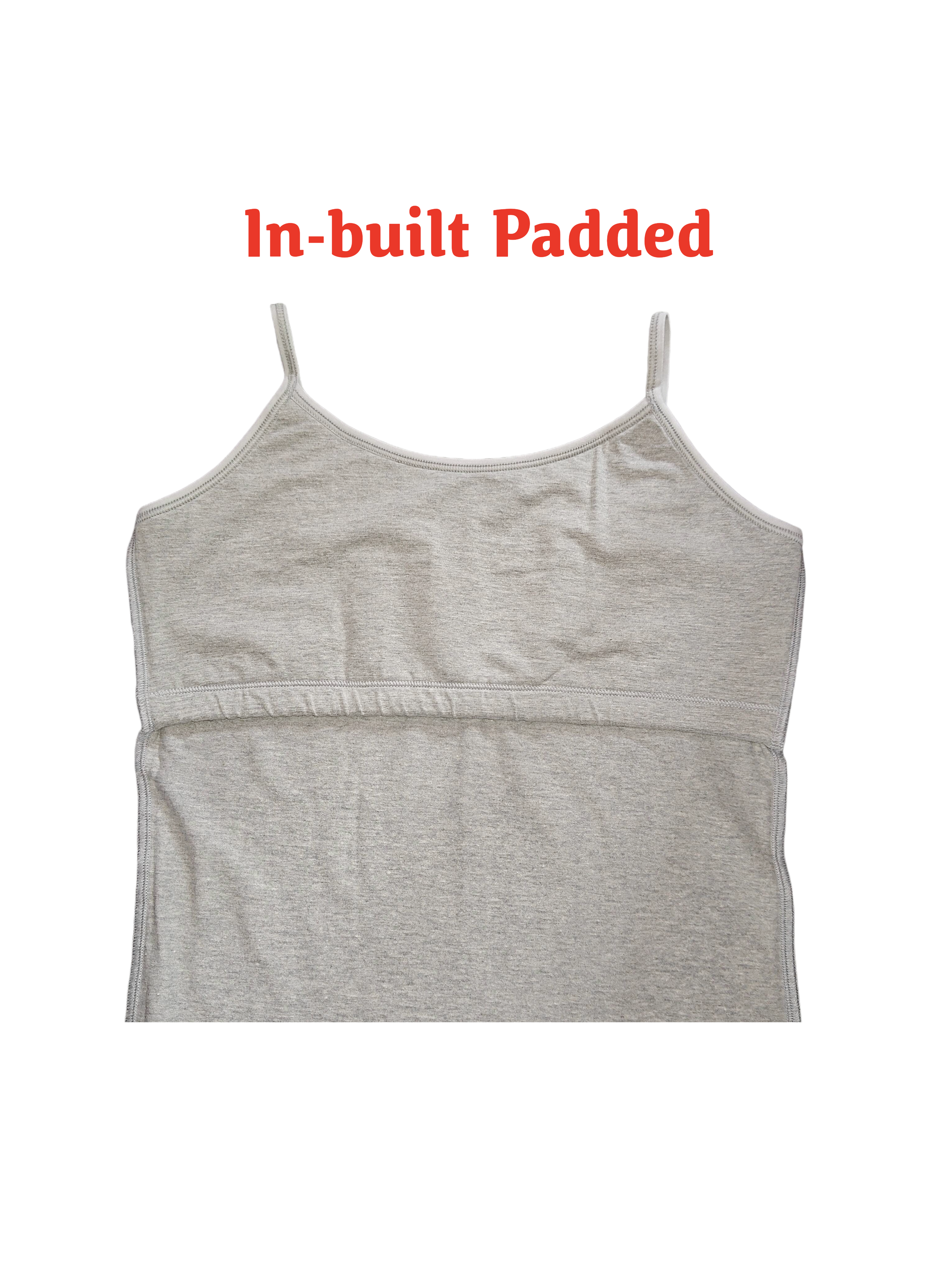 Flat Padded Camisole Bra for Girls | Stretchy Cotton Blend Fabric | Beginners, Teenager Camisole for Puberty