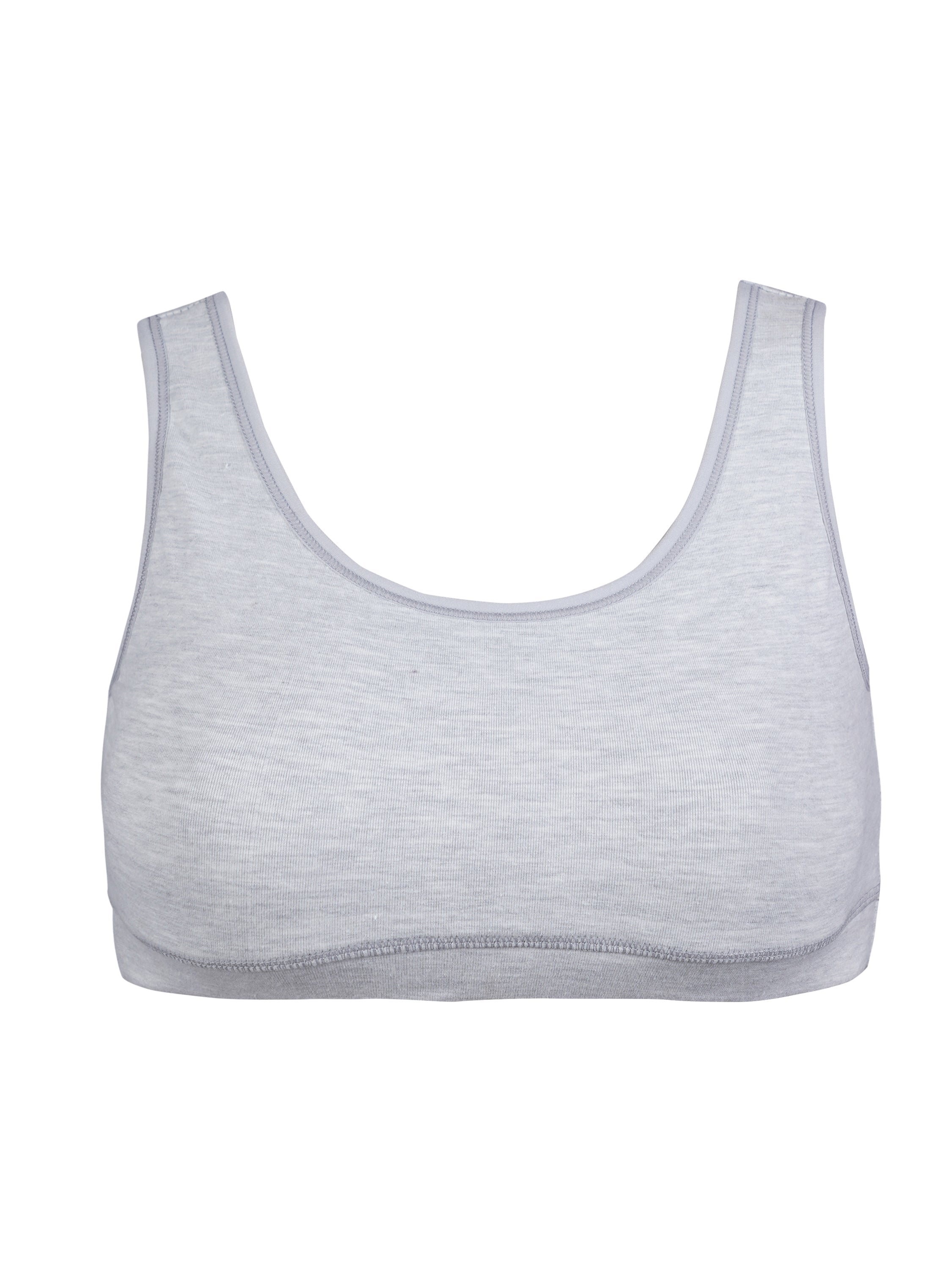 Girl's Premium Combed Cotton Blend Non-Padded Non-Wired Low Back Coverage Sports Bra