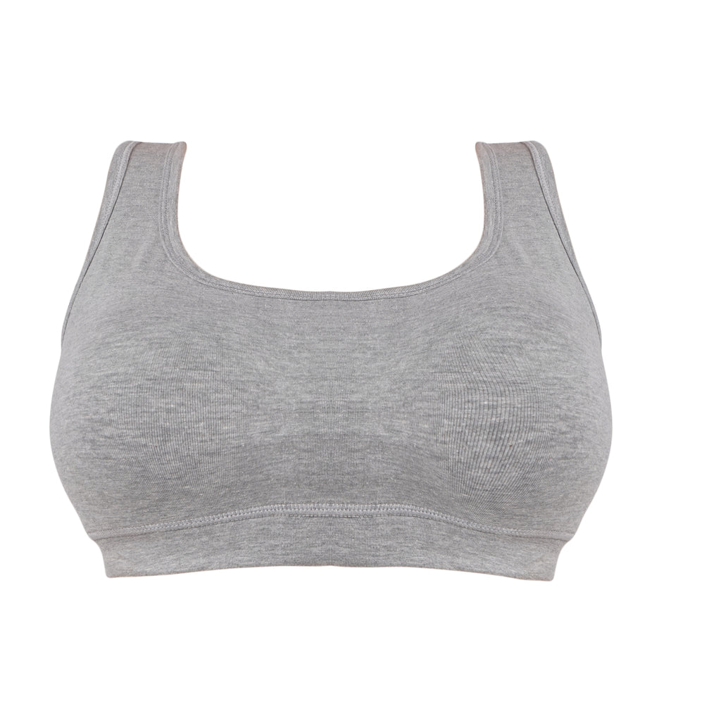 Girl's Cotton Blend Non-Padded Non-Wired Low Back Coverage Sports Bra