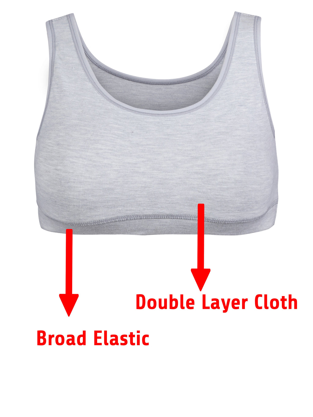 Girl's Premium Combed Cotton Blend Non-Padded Non-Wired Full Coverage Sports Bra