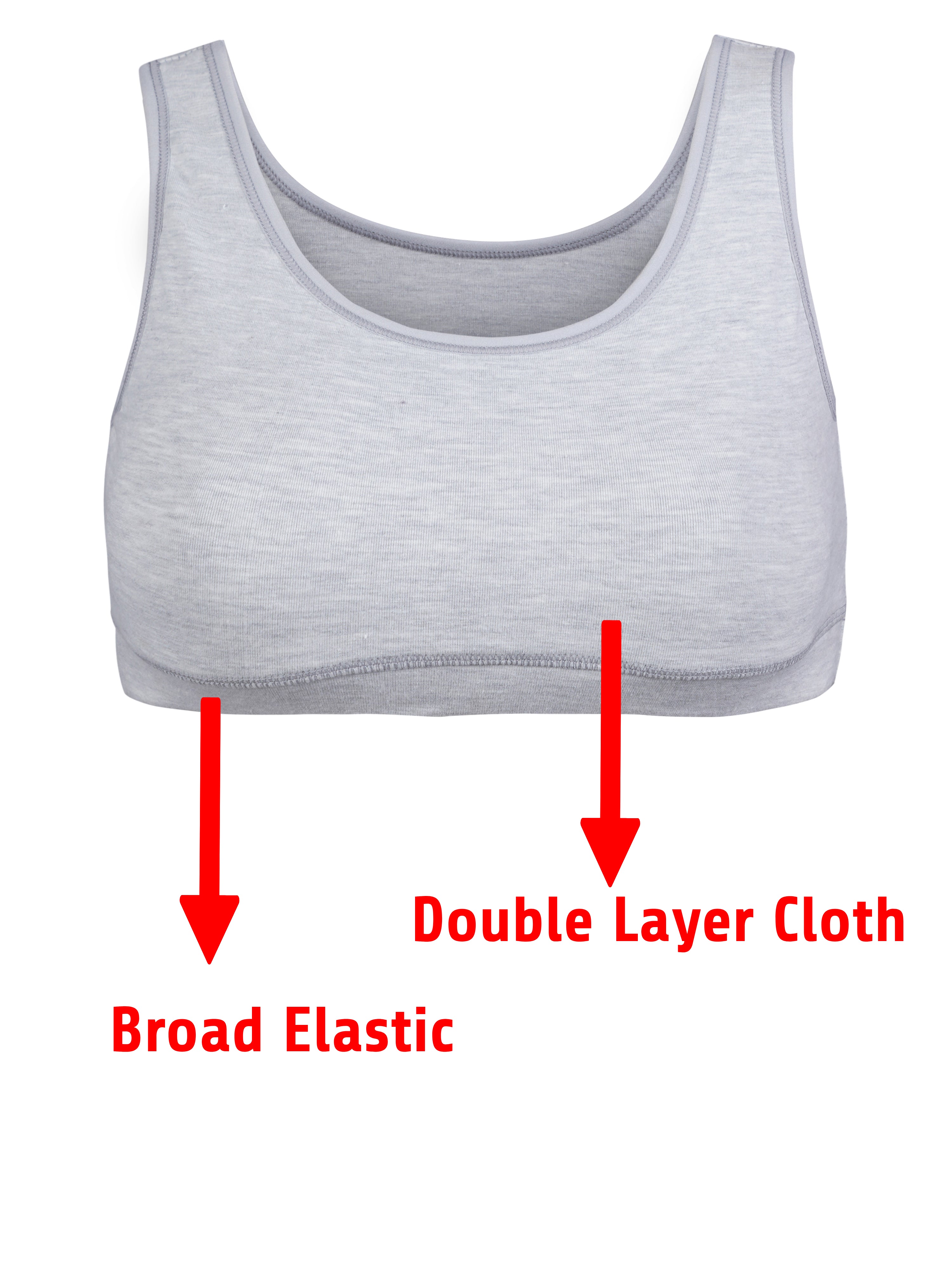 Girl's Premium Combed Cotton Blend Non-Padded Non-Wired Full Coverage Sports Bra