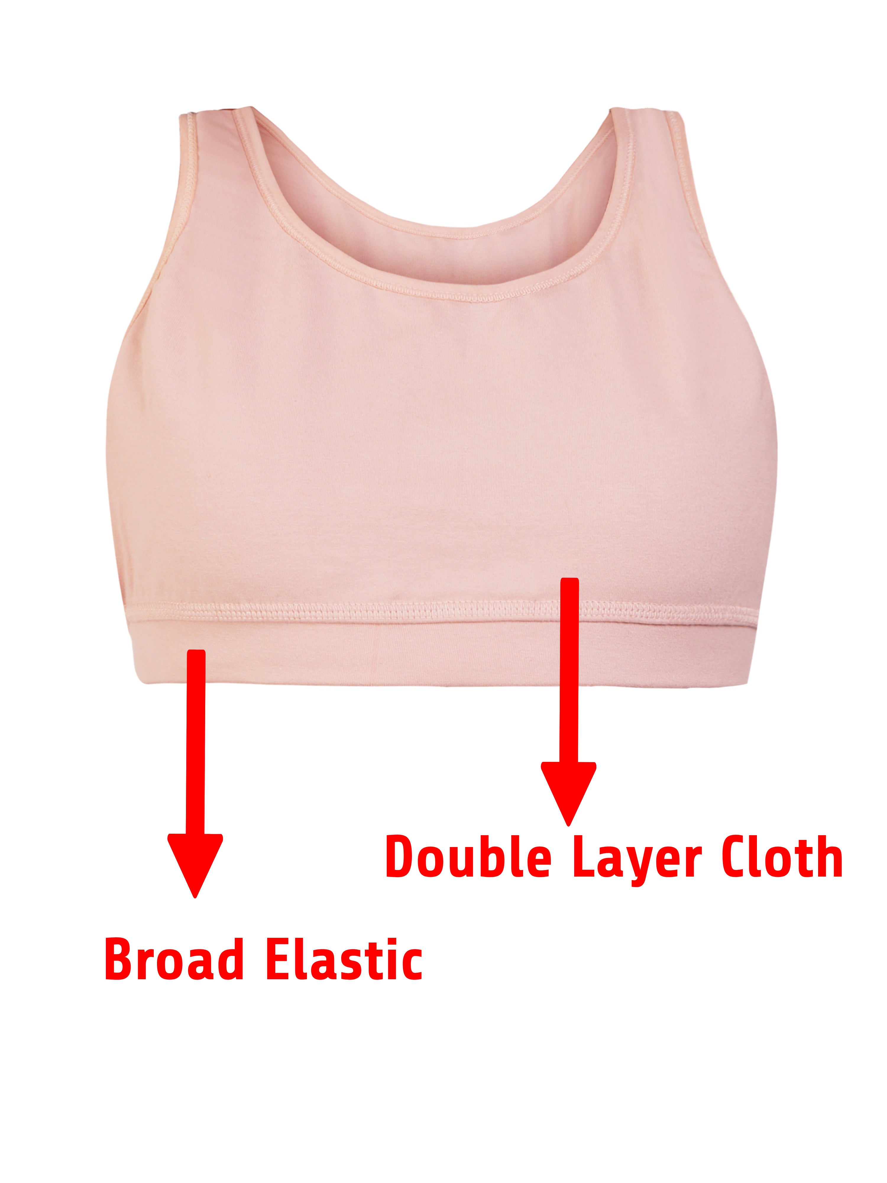 Girl's Premium Combed Cotton Blend Non-Padded Non-Wired Full Coverage Sports Bra