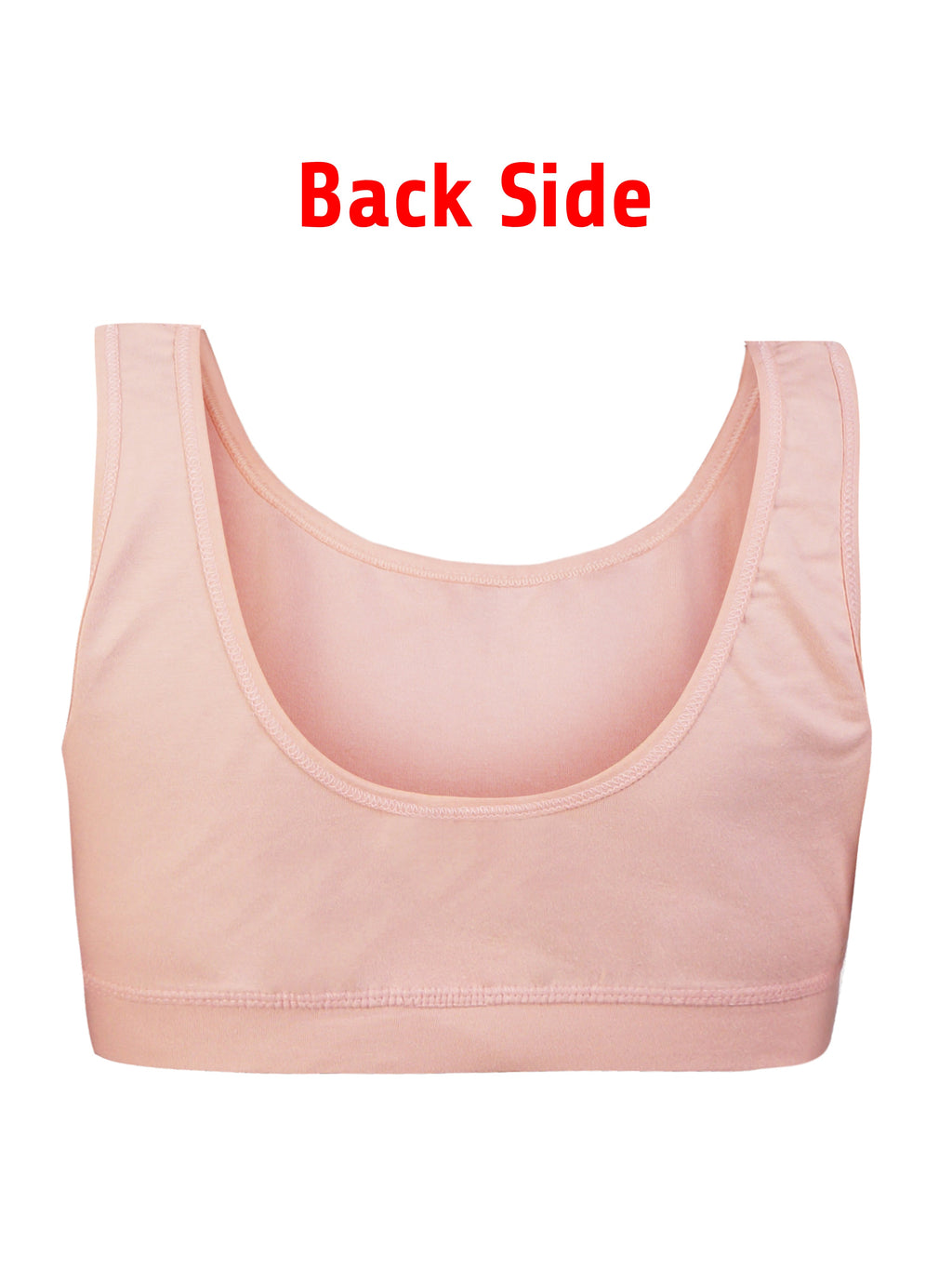 Girl's Premium Combed Cotton Blend Non-Padded Non-Wired Low Back Coverage Sports Bra