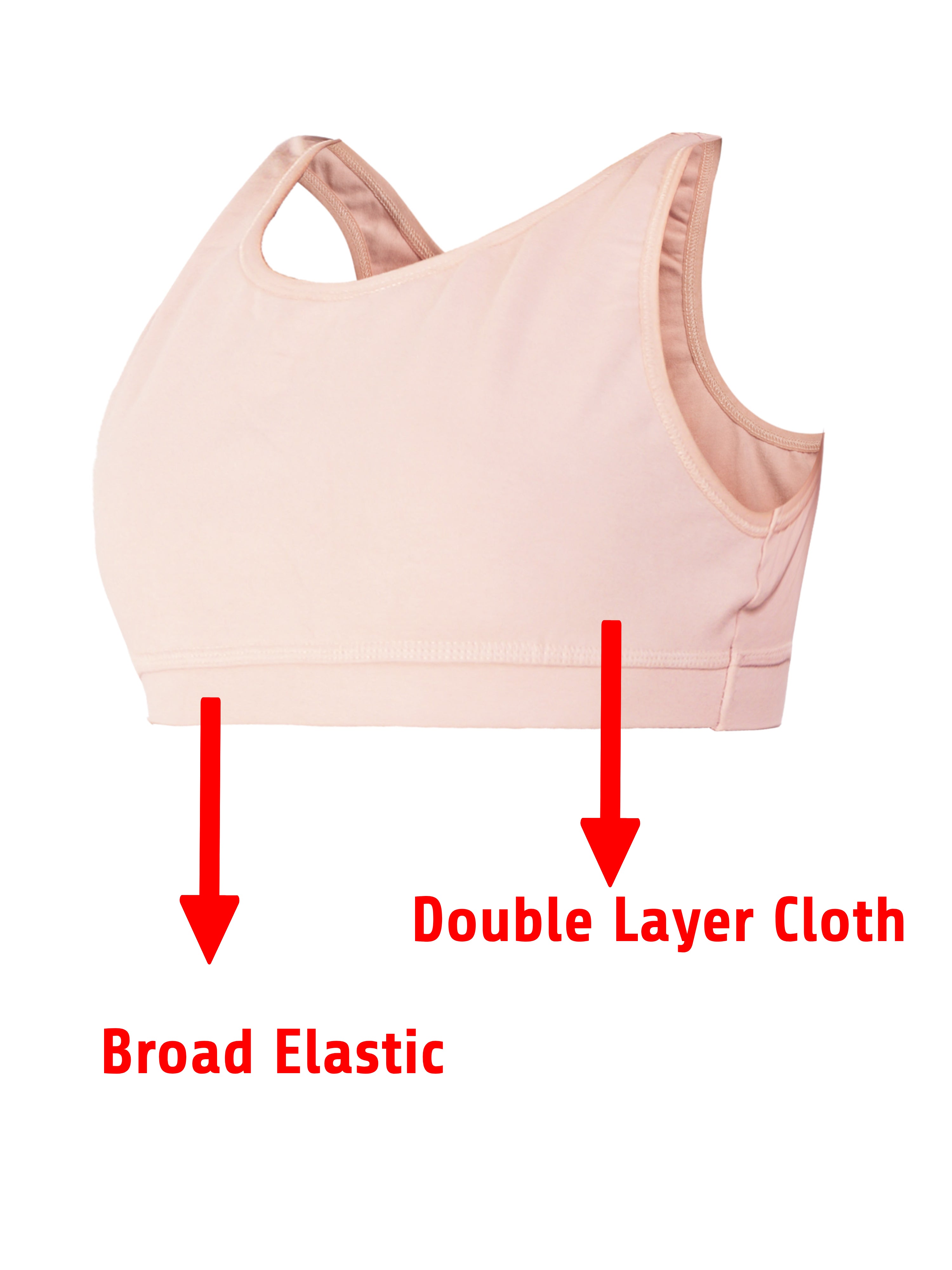 Girl's Premium Combed Cotton Blend Non-Padded Non-Wired Low Back Coverage Sports Bra