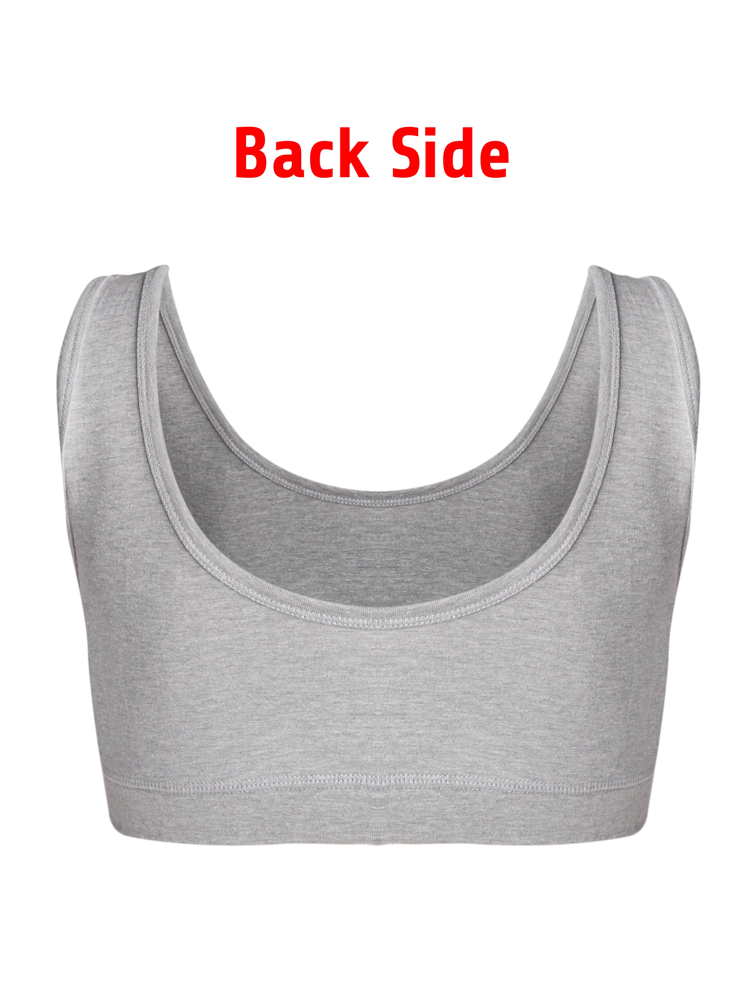 Girl's Cotton Blend Non-Padded Non-Wired Low Back Coverage Sports Bra (Pack of 2)