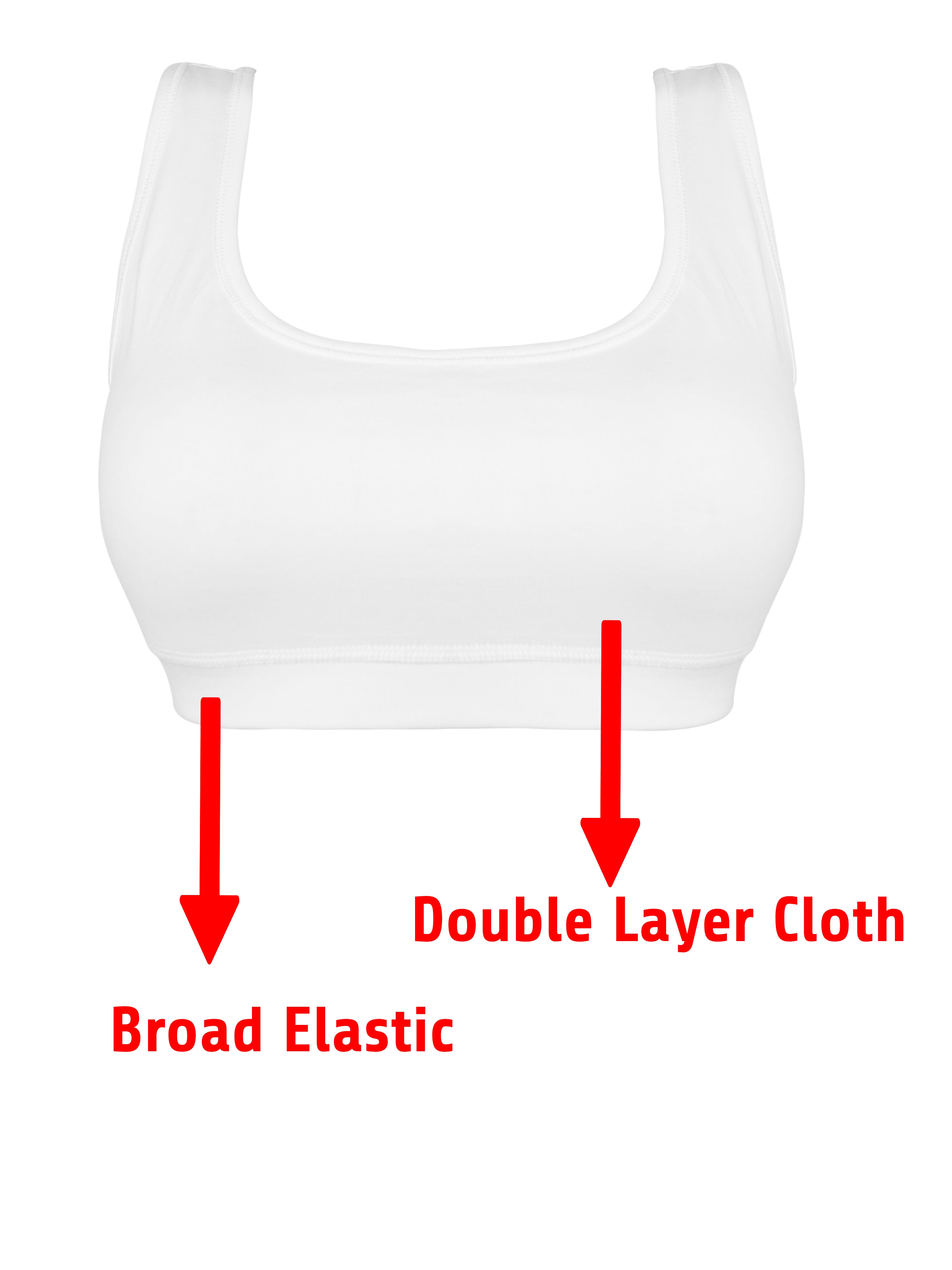 Girl's Cotton Blend Non-Padded Non-Wired Low Back Coverage Sports Bra (Pack of 2)