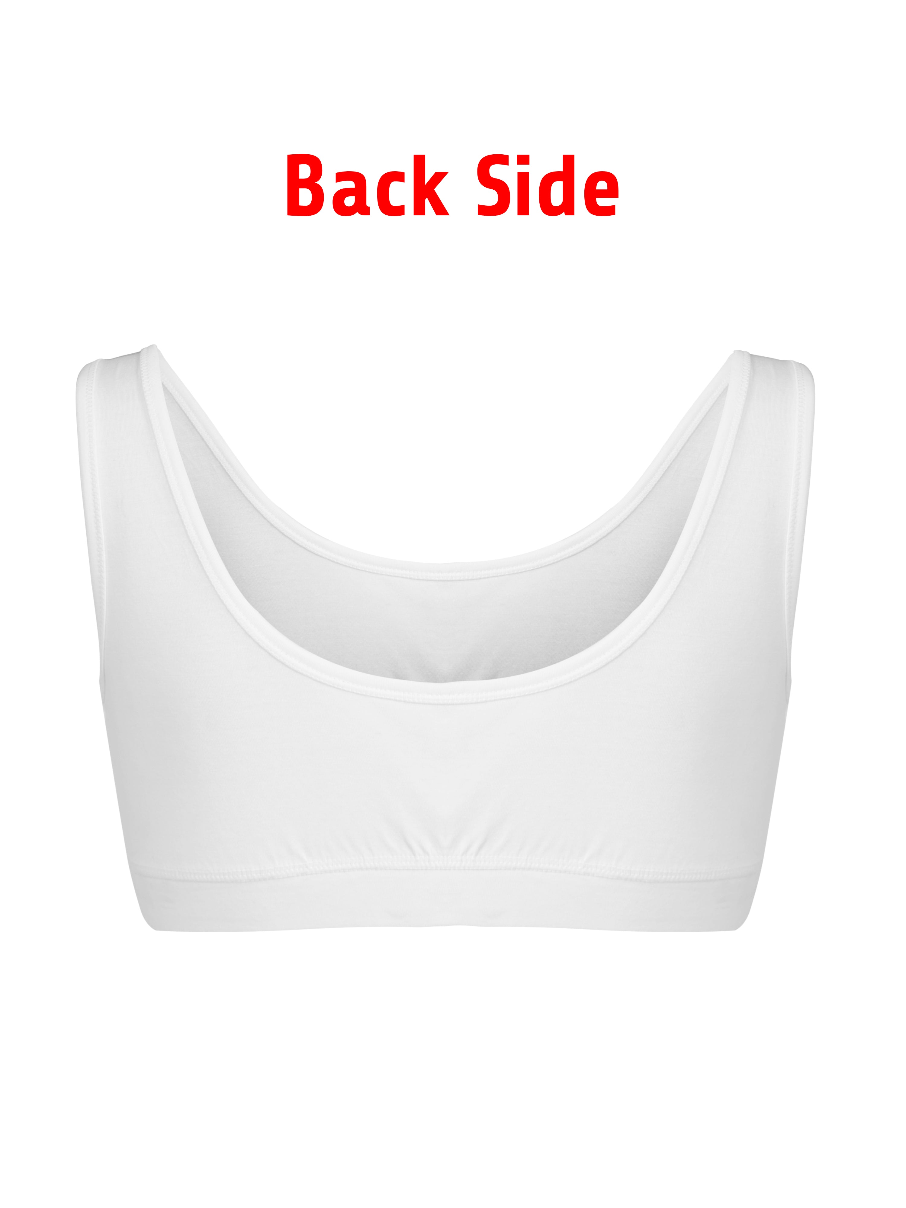 Girl's Cotton Blend Non-Padded Non-Wired Low Back Coverage Sports Bra (Pack of 2)